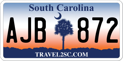 SC license plate AJB872