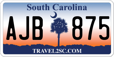 SC license plate AJB875