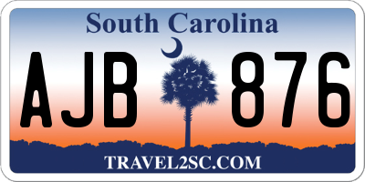 SC license plate AJB876