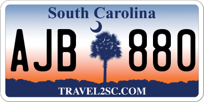 SC license plate AJB880