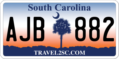 SC license plate AJB882