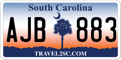 SC license plate AJB883