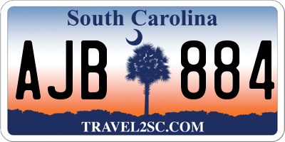 SC license plate AJB884