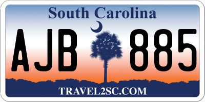 SC license plate AJB885
