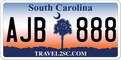 SC license plate AJB888