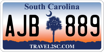 SC license plate AJB889