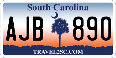 SC license plate AJB890
