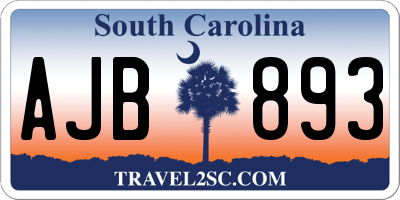 SC license plate AJB893