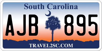 SC license plate AJB895