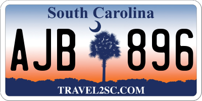 SC license plate AJB896