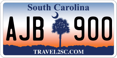 SC license plate AJB900