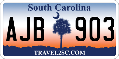 SC license plate AJB903