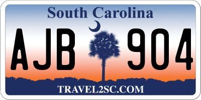 SC license plate AJB904