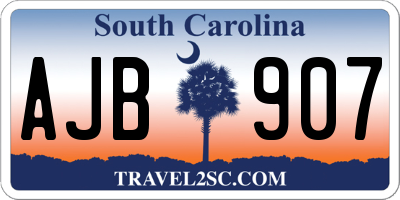 SC license plate AJB907