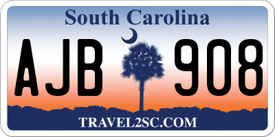 SC license plate AJB908
