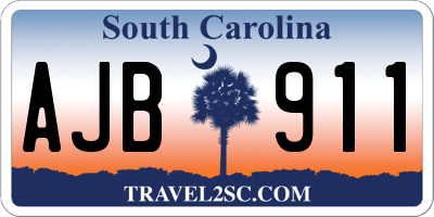 SC license plate AJB911
