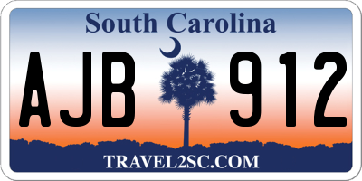 SC license plate AJB912