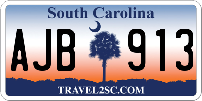 SC license plate AJB913