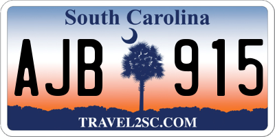 SC license plate AJB915
