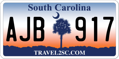 SC license plate AJB917