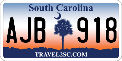 SC license plate AJB918