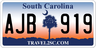 SC license plate AJB919