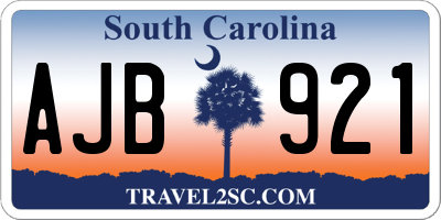 SC license plate AJB921