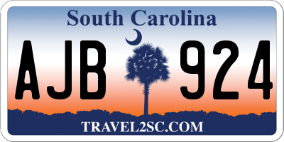 SC license plate AJB924