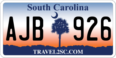 SC license plate AJB926