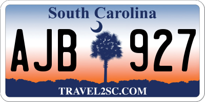SC license plate AJB927