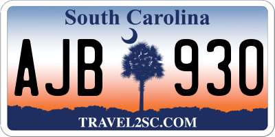 SC license plate AJB930