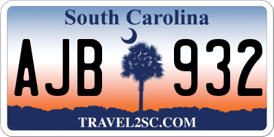 SC license plate AJB932