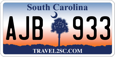 SC license plate AJB933