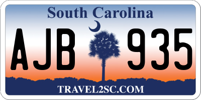 SC license plate AJB935
