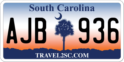 SC license plate AJB936