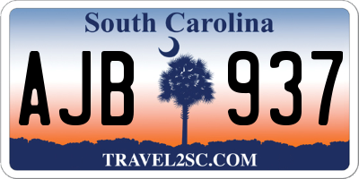 SC license plate AJB937