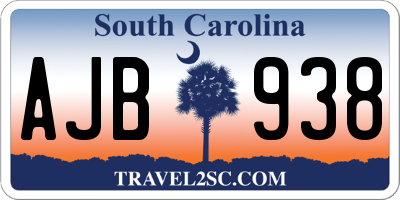 SC license plate AJB938