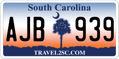 SC license plate AJB939