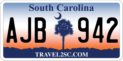 SC license plate AJB942