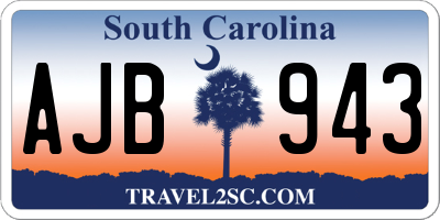 SC license plate AJB943