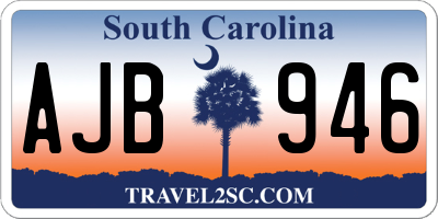 SC license plate AJB946