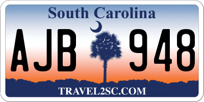 SC license plate AJB948