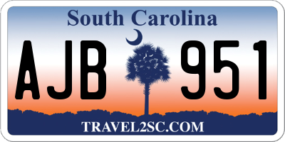 SC license plate AJB951