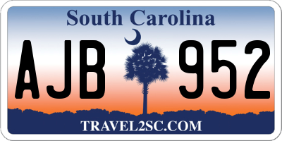 SC license plate AJB952