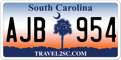 SC license plate AJB954