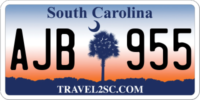 SC license plate AJB955