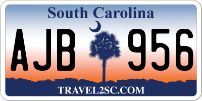 SC license plate AJB956