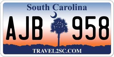 SC license plate AJB958
