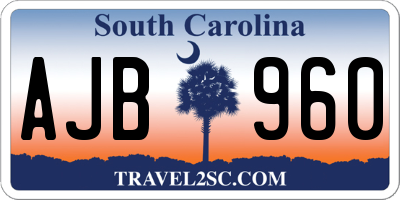 SC license plate AJB960