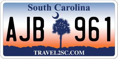SC license plate AJB961